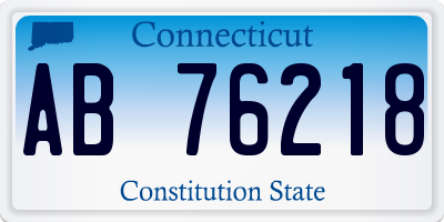 CT license plate AB76218