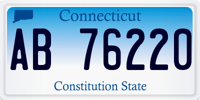 CT license plate AB76220