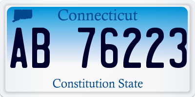 CT license plate AB76223