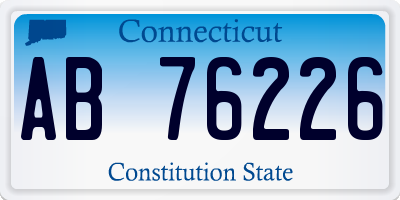 CT license plate AB76226