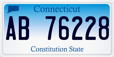 CT license plate AB76228
