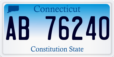 CT license plate AB76240