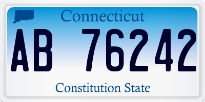 CT license plate AB76242