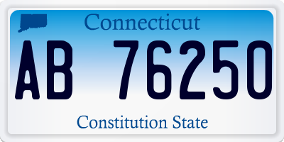 CT license plate AB76250