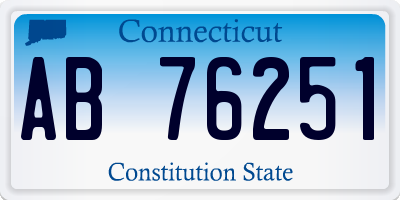 CT license plate AB76251