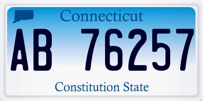 CT license plate AB76257