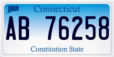 CT license plate AB76258