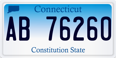 CT license plate AB76260