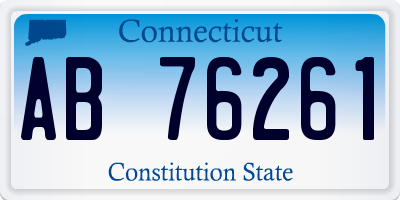 CT license plate AB76261