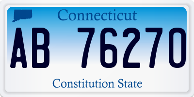 CT license plate AB76270