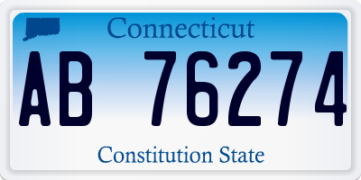 CT license plate AB76274