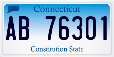 CT license plate AB76301