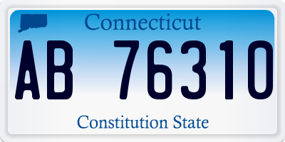 CT license plate AB76310