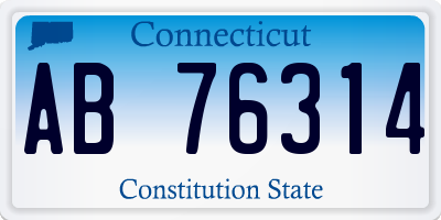 CT license plate AB76314