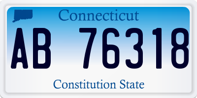 CT license plate AB76318