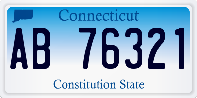 CT license plate AB76321