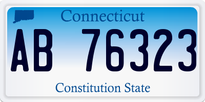 CT license plate AB76323