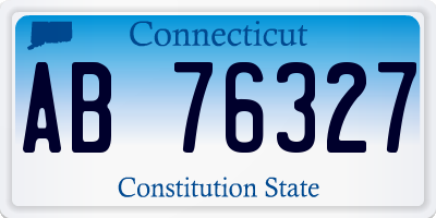 CT license plate AB76327