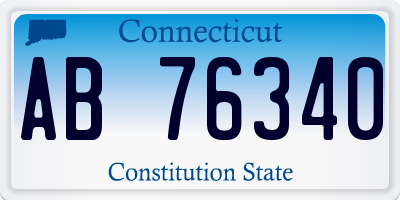 CT license plate AB76340