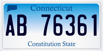 CT license plate AB76361