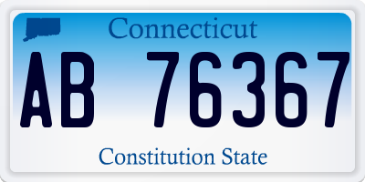 CT license plate AB76367