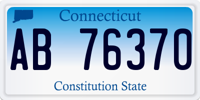 CT license plate AB76370