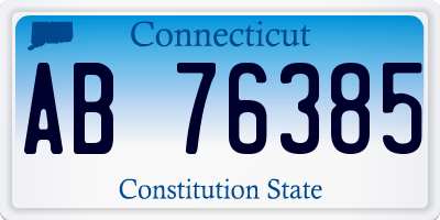 CT license plate AB76385