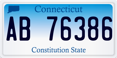 CT license plate AB76386