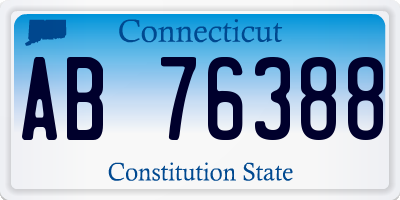 CT license plate AB76388