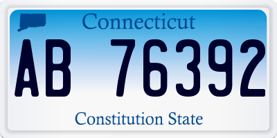 CT license plate AB76392