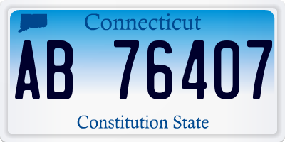 CT license plate AB76407