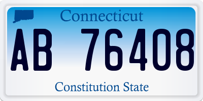 CT license plate AB76408