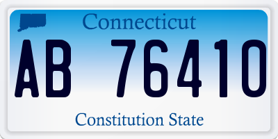 CT license plate AB76410