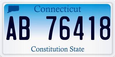 CT license plate AB76418