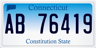 CT license plate AB76419