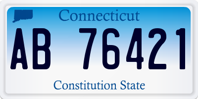 CT license plate AB76421