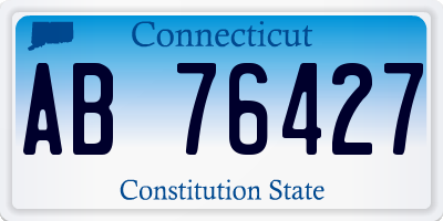 CT license plate AB76427