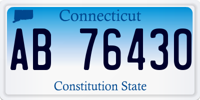 CT license plate AB76430