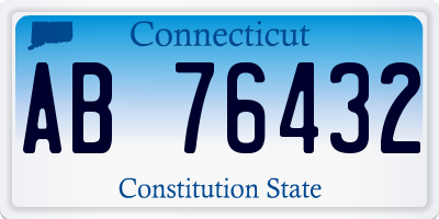 CT license plate AB76432