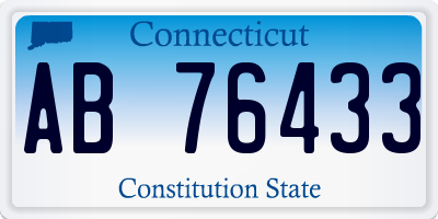 CT license plate AB76433