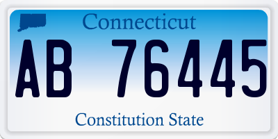 CT license plate AB76445