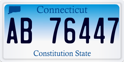 CT license plate AB76447