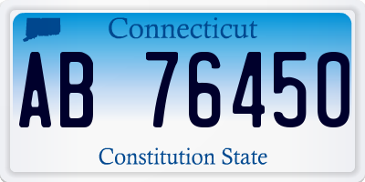 CT license plate AB76450