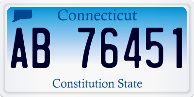 CT license plate AB76451