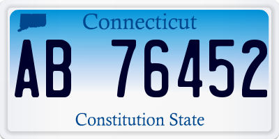 CT license plate AB76452