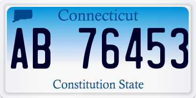 CT license plate AB76453