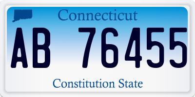 CT license plate AB76455