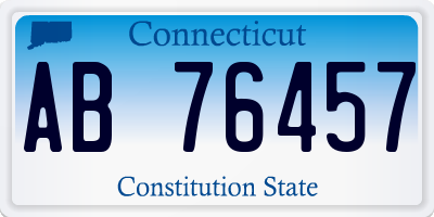 CT license plate AB76457