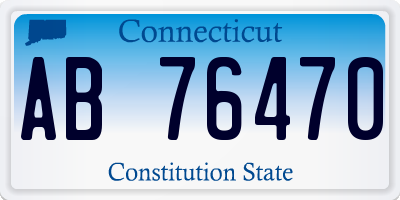 CT license plate AB76470
