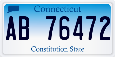 CT license plate AB76472